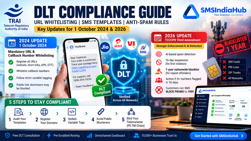 Navigating TRAI's URL Whitelisting Mandate & the October 2026 Anti-Spam Updates: The Ultimate DLT Compliance Guide